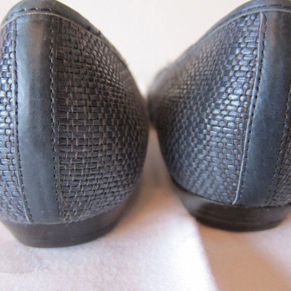 ANN TAYLOR STRAW (NATURAL FIBERS) AND LEATHER FLORAL LOAFERS - BALLET FLAT - 7M - Picture 4 of 7